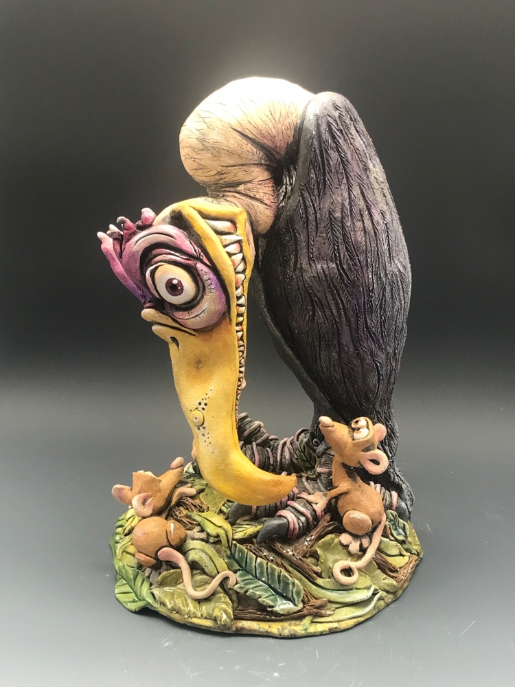 Viktor - Vulture Sculpture, ceramic