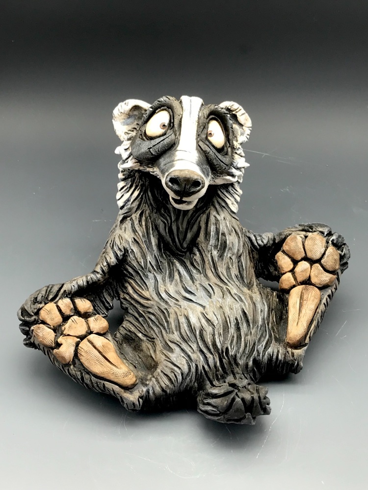 Legs Akimbo - Badger Sculpture, ceramic