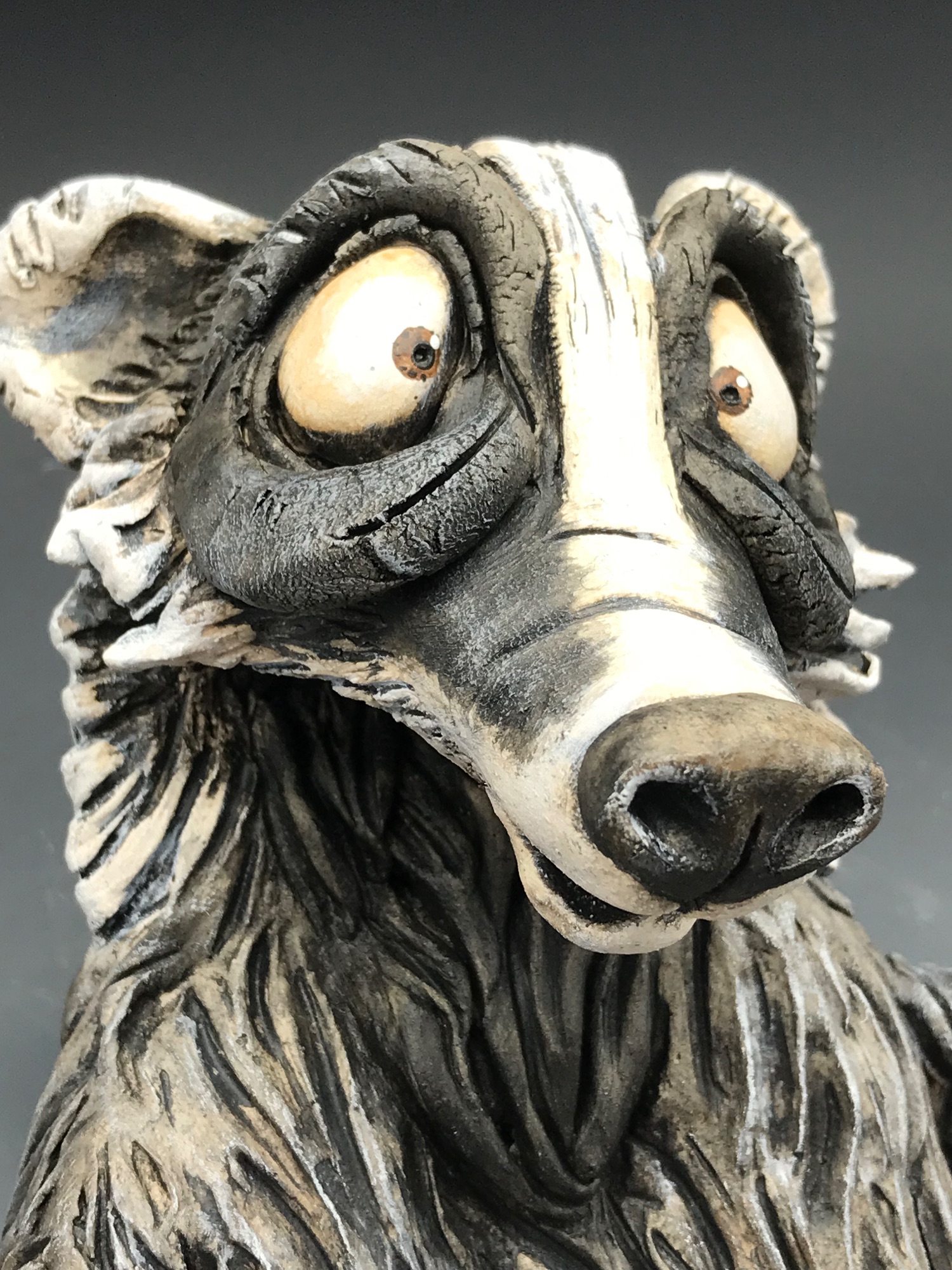 Badger sculpture ceramic