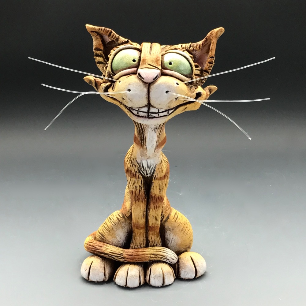 Oskar - Cat Sculpture, ceramic