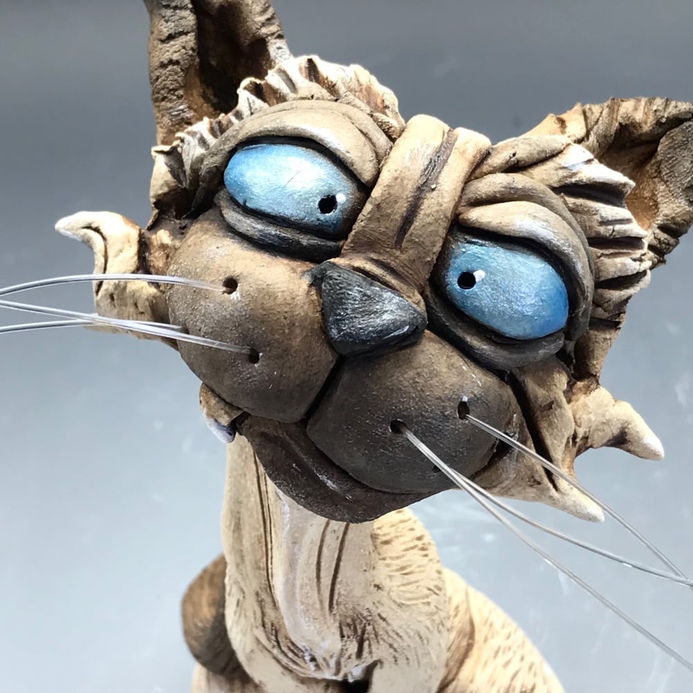 Fang - Cat Sculpture, ceramic