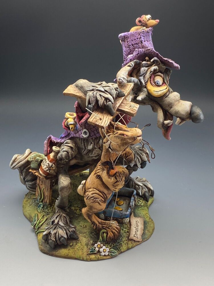 Wolf and Hare Marionette Sculpture 'The Puppeteer'