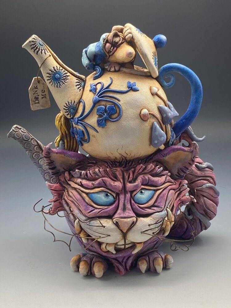 RESERVED - Cheshire Cat Tea Pot