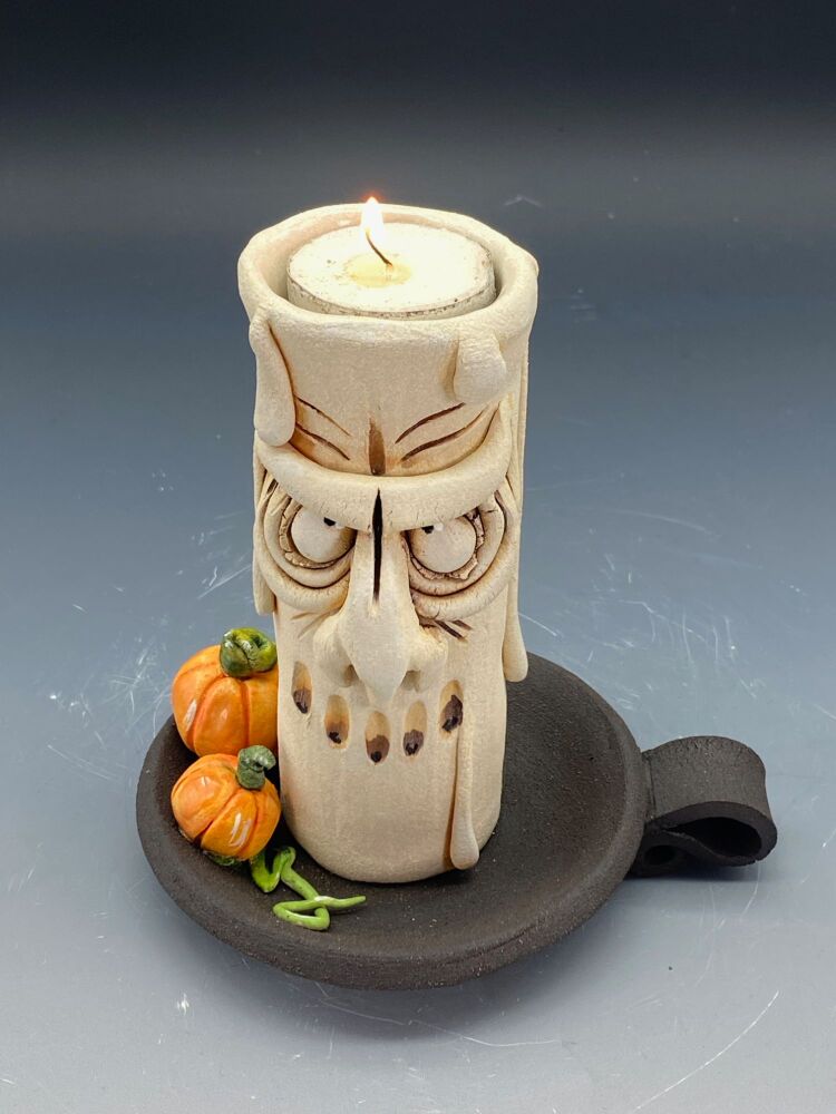 Halloween Grumpy Candle Tea Light Holder, 'Hannibal'