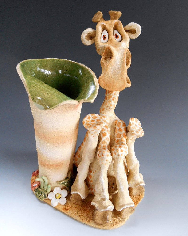 Keith the Giraffe Vase - Ceramic Sculpture