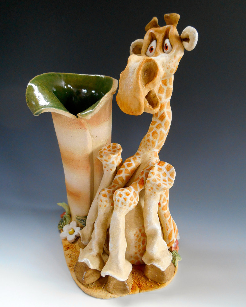Keith the Giraffe Vase - Ceramic Sculpture