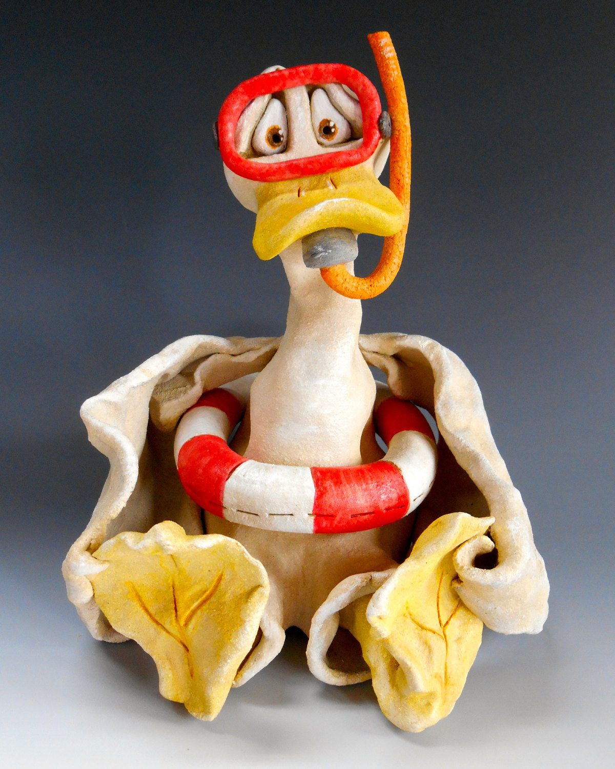 Ernie the Duck Ceramic Sculpture