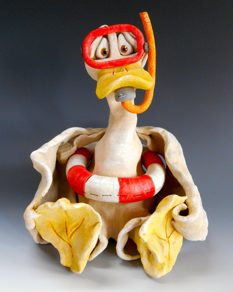 Ernie the Duck - Ceramic Sculpture