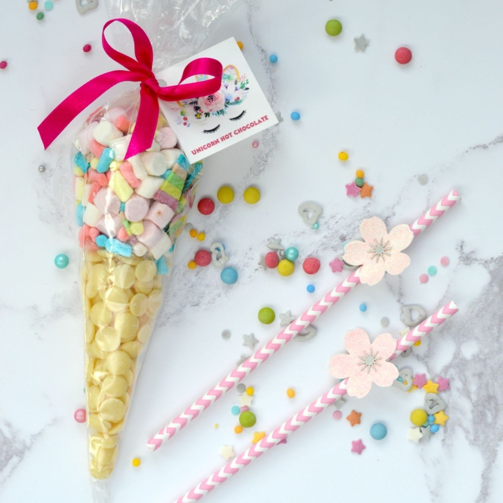 Unicorn Hot Chocolate Cone by Cocoa & Heart