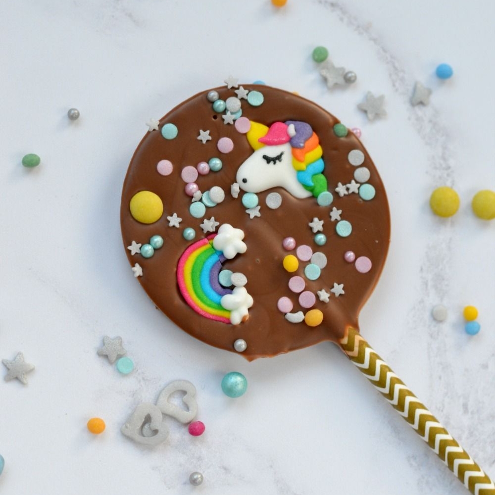 Buy Unicorn Chocolate Lollipop Party Favour Novelty Chocolates