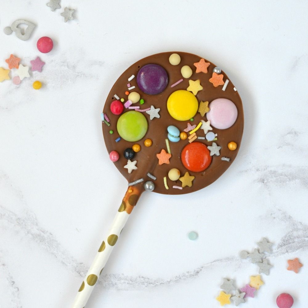 Chocolate Lollipop with Liquorice Sweets