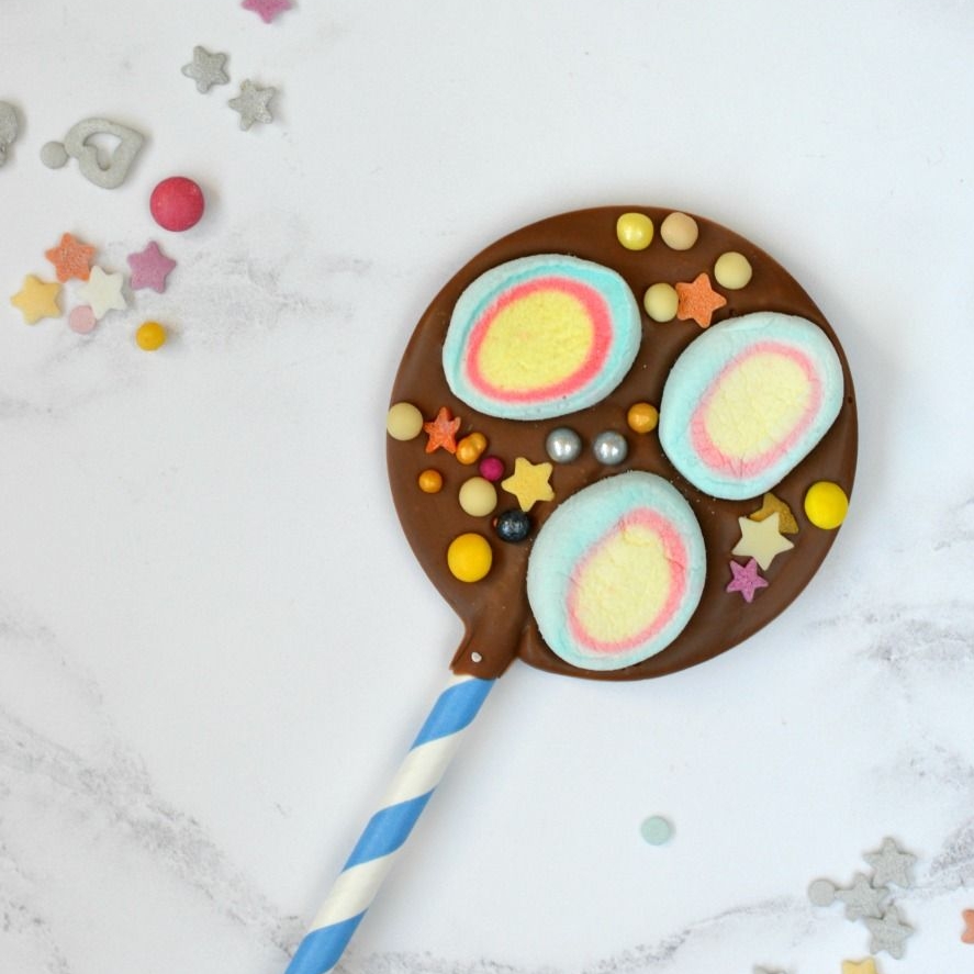 Chocolate Lollipop with Colourful Chocolate Beans