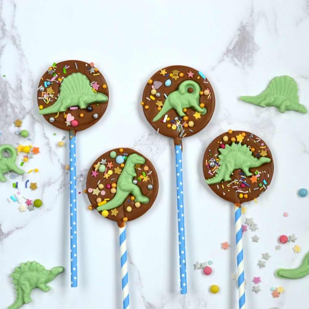 Dinosaur Chocolate Lollipops