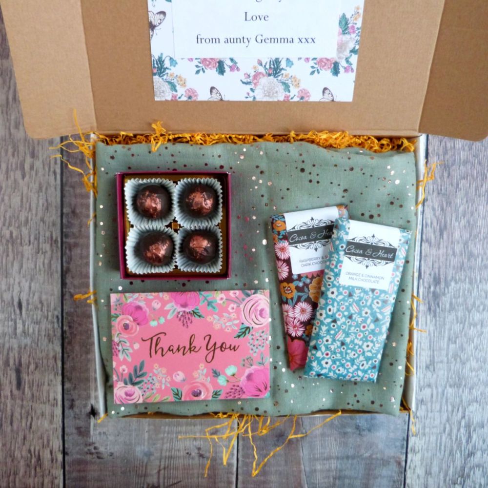 Chocolate & Scarf Thank you Gift Box for her