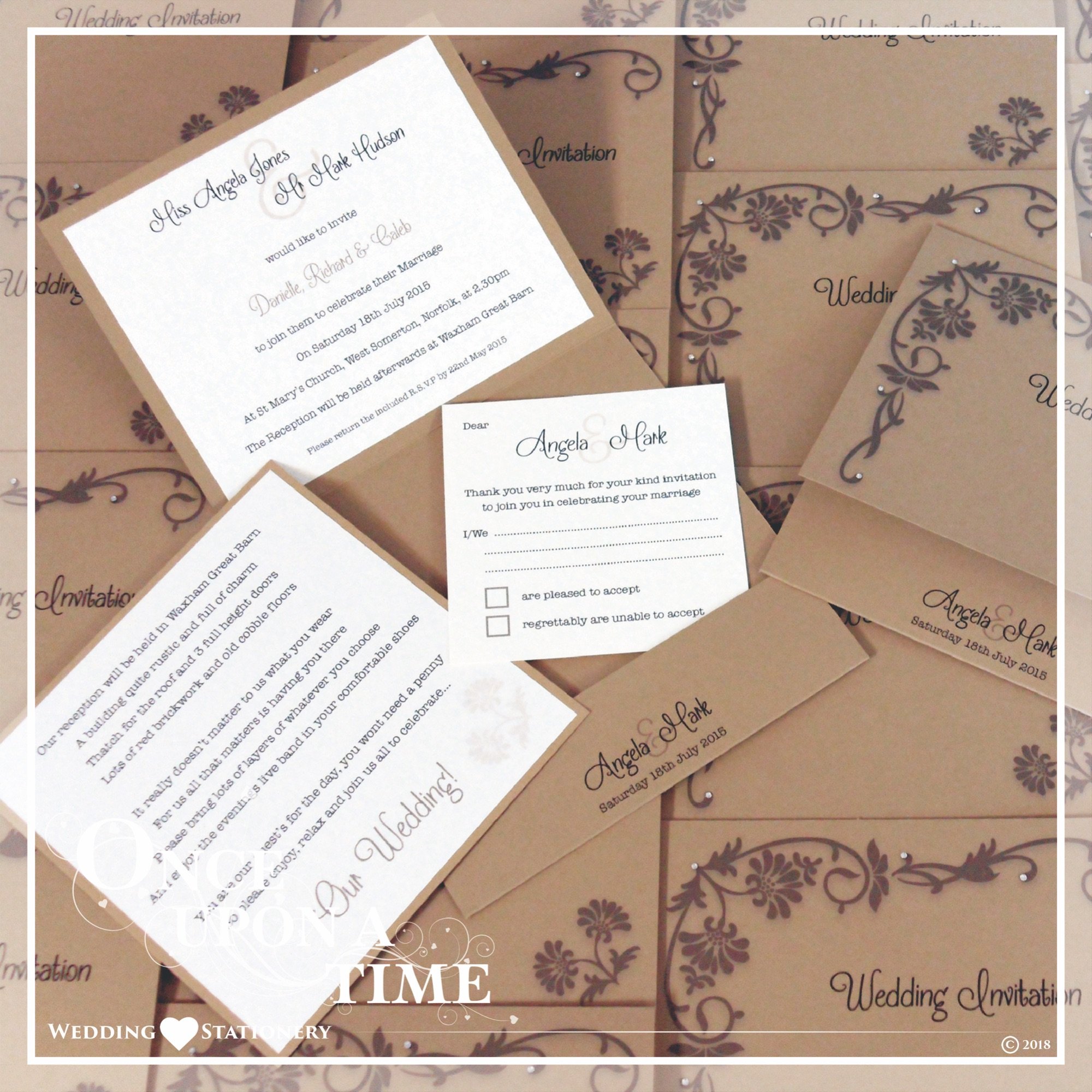 Wedding Stationery Pocket Fold Invitation sert