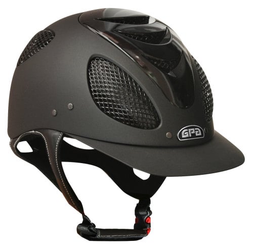 GPA New Generation EVO + Tone On Tone 2X Riding Helmet - Black With Polishe