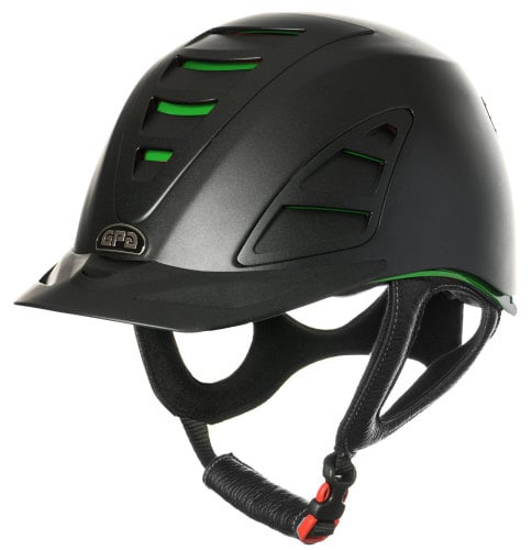 GPA Speed Air 4S REDLINE Collection Riding Helmet - Black/Green (£375.00 Ex