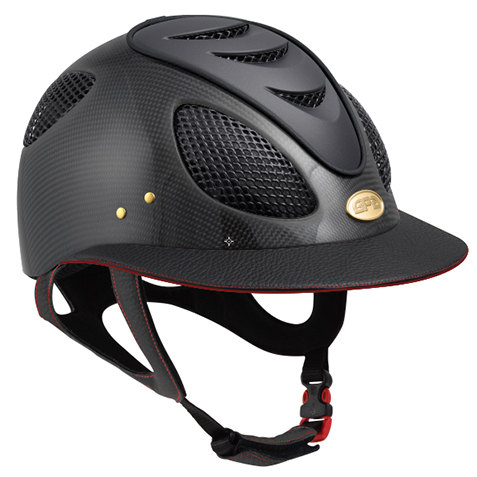 GPA First Lady Leather Carbon 2X Riding Helmet - Matt or Shiny Carbon Black