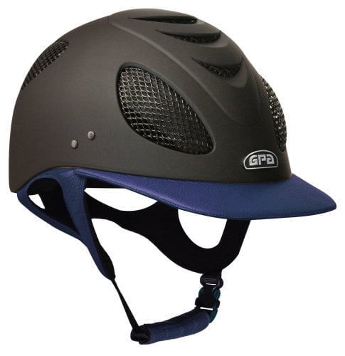 GPA New Generation EVO+ 2X Leather Riding Helmet - Navy Leather (£415.83 Ex