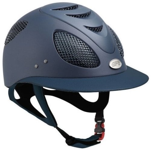 GPA First Lady 2X Leather Riding Helmet - Navy/Navy Leather (£470.83 Exc VA