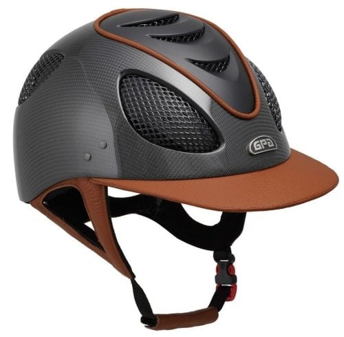 GPA New Generation EVO+ 2X Carbon Leather Riding Helmet - Chestnut Leather