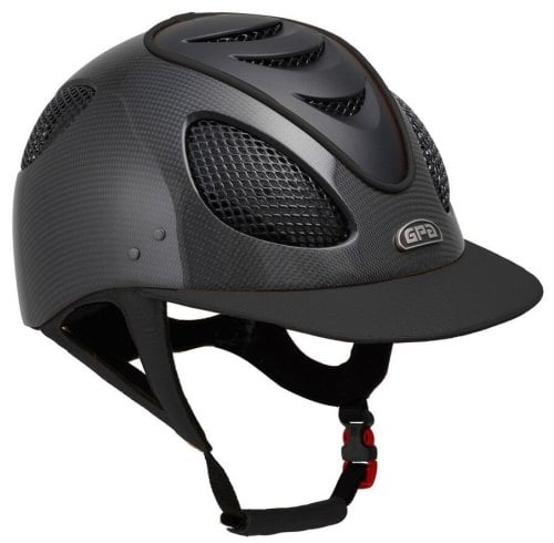 GPA New Generation EVO+ 2X Shiny Carbon Leather Riding Helmet - Black Leath