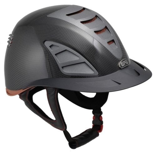 GPA First Lady Carbon 4S REDLINE Collection Riding Helmet - Shiny Carbon/Br