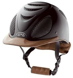GPA Speed' Air Matt Carbon Prestige Riding Helmet - Gold Leather