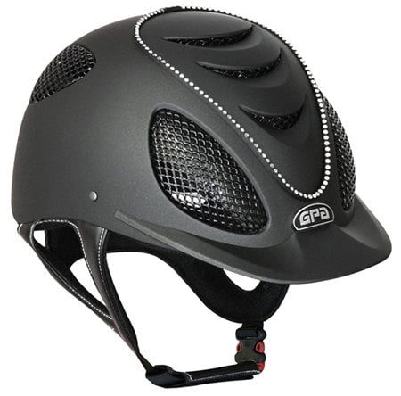 GPA Speed Air Swarovski Crystal Riding Helmet - Black With Crystals (£399.0