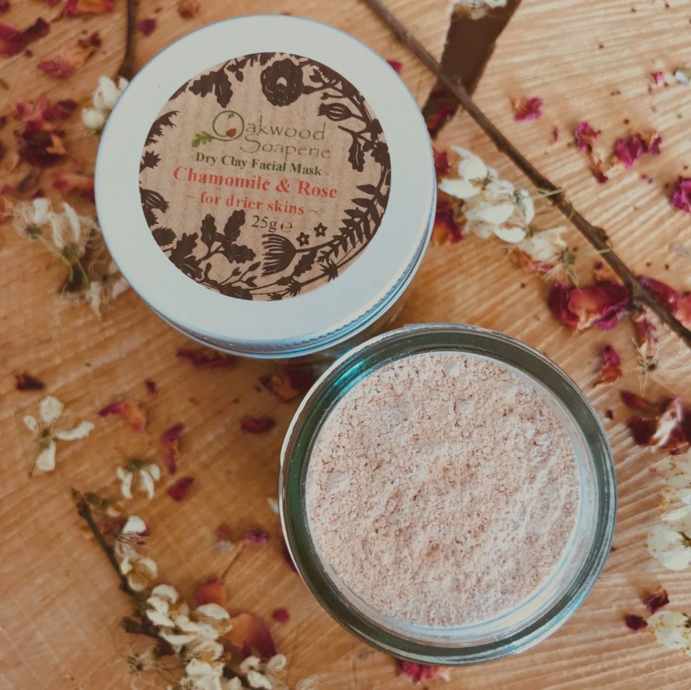 Rose Geranium & Chamomile Clay Mask for Dry Skin