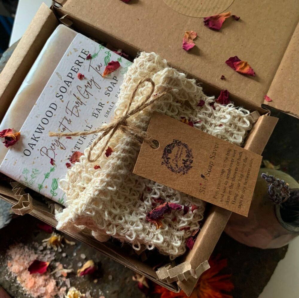 Soap Gift set with 1 soap bar and a Sisal soap bag