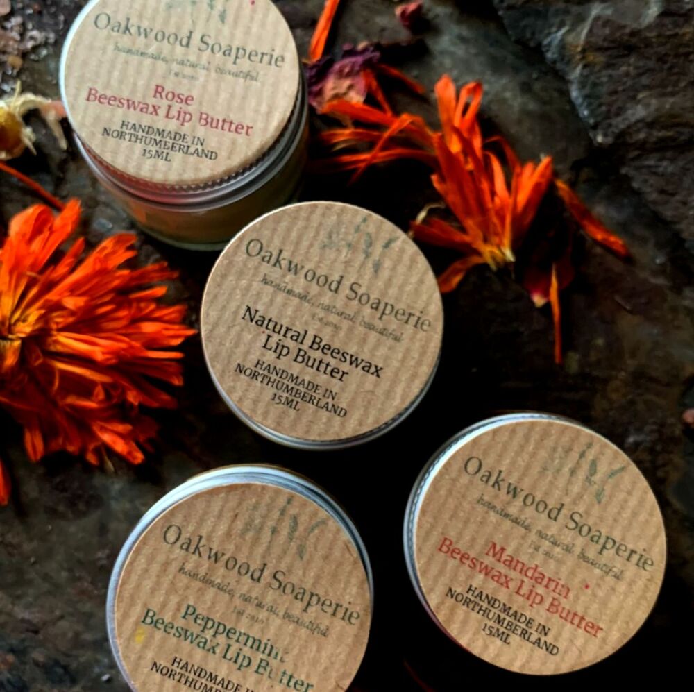 Luxurious Lip Butters with Beeswax, and essential oil