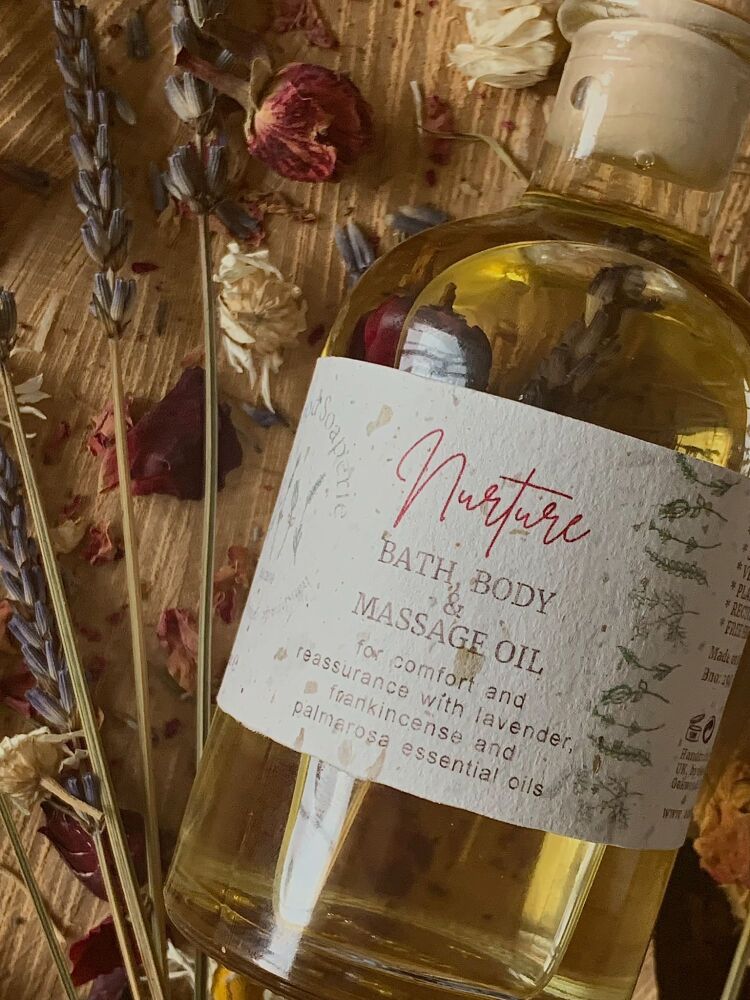 SALE - Nurture Bath & Body Oil with Comforting Lavender & Frankincense oils.
