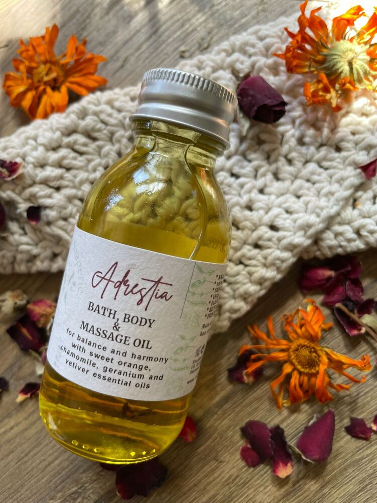 SALE - Adrestia Bath & Body Oil with balancing and harmonising essential oils