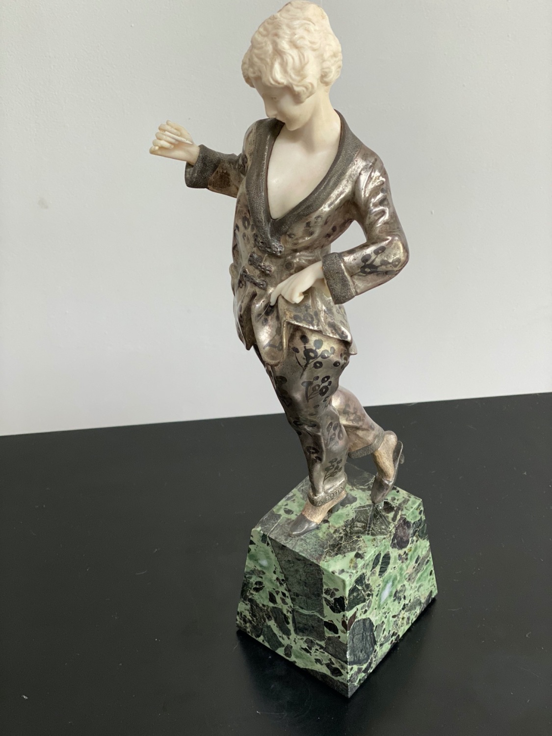 Art Deco Bronze and Ivory Figure by Affortunato Gory for sale at