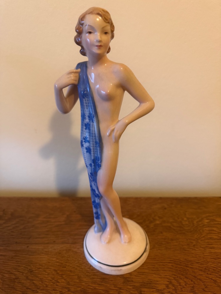 Art Deco Ceramic figurine by Hertwig  Katzhutte