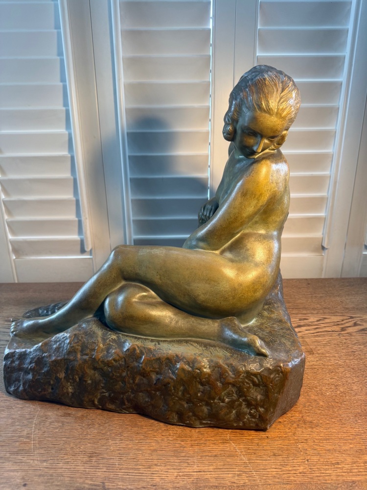 Large terracotta nude figure by Marcel Bouraine