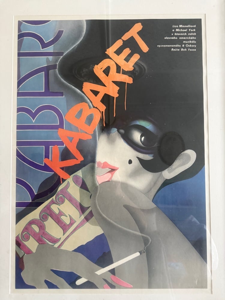 A Framed Cabaret film poster. Circa 1975