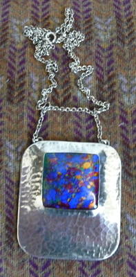Arts & Crafts Large Silver and Enamel Necklace