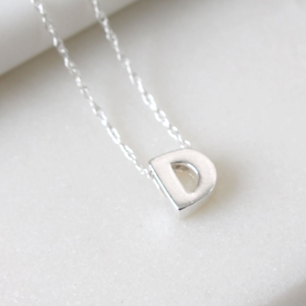 Sterling Silver Initial D Pendant Necklace | Letter D Necklace