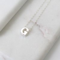 Sterling Silver Initial G Pendant Necklace | Letter G Necklace