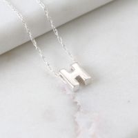 Sterling Silver Initial H Pendant Necklace | Letter H Necklace