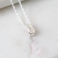Sterling Silver Initial J Pendant Necklace | Letter J Necklace