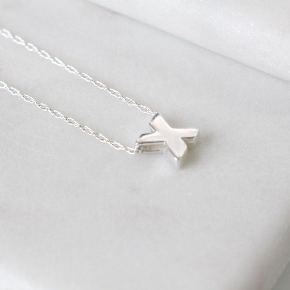 Sterling Silver Letter X Initial Pendant Necklace | Jewellery | Polly Red