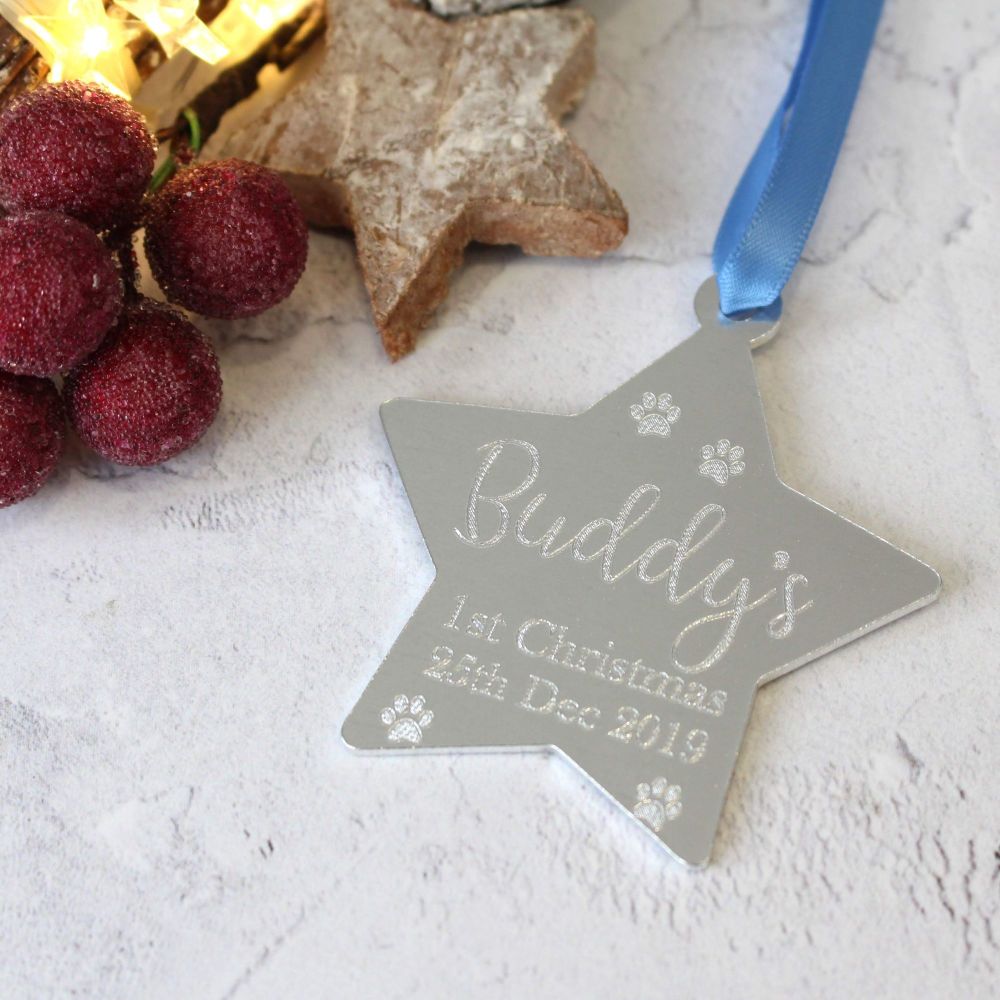 Pet's 1st Christmas Star Tree Decoration