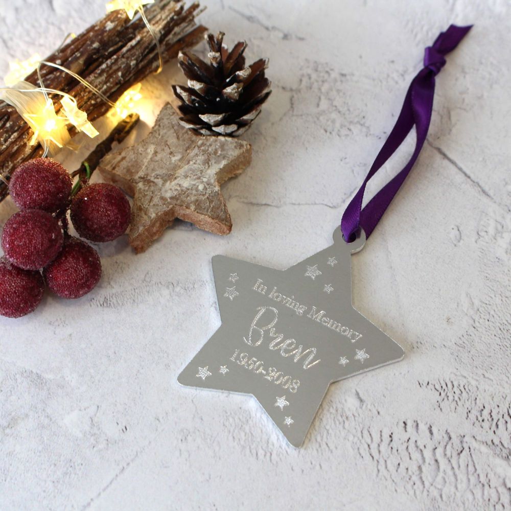 Memorial - In Loving Memory Christmas Star Tree Decoration