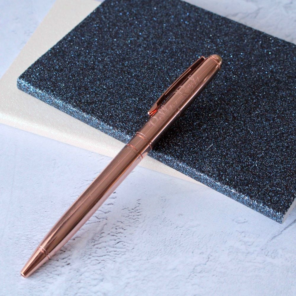 Luxury Rose Gold Engraved Ballpoint Pen
