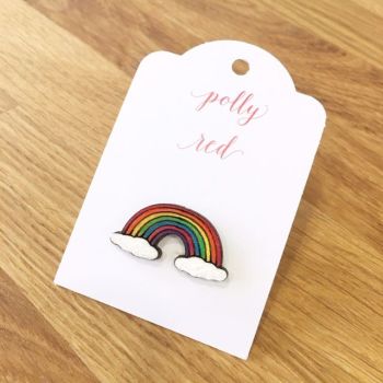Rainbow Cloud Pin Badge