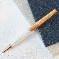 Personalised Rose Gold & Crystal Ballpoint Pen