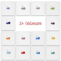 Round Sterling Silver Glass Stud Earrings
